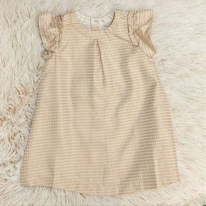 NWT EPK Rose Gold Oval Checks Button-up Back Cap-sleeve Lined Dress 12m